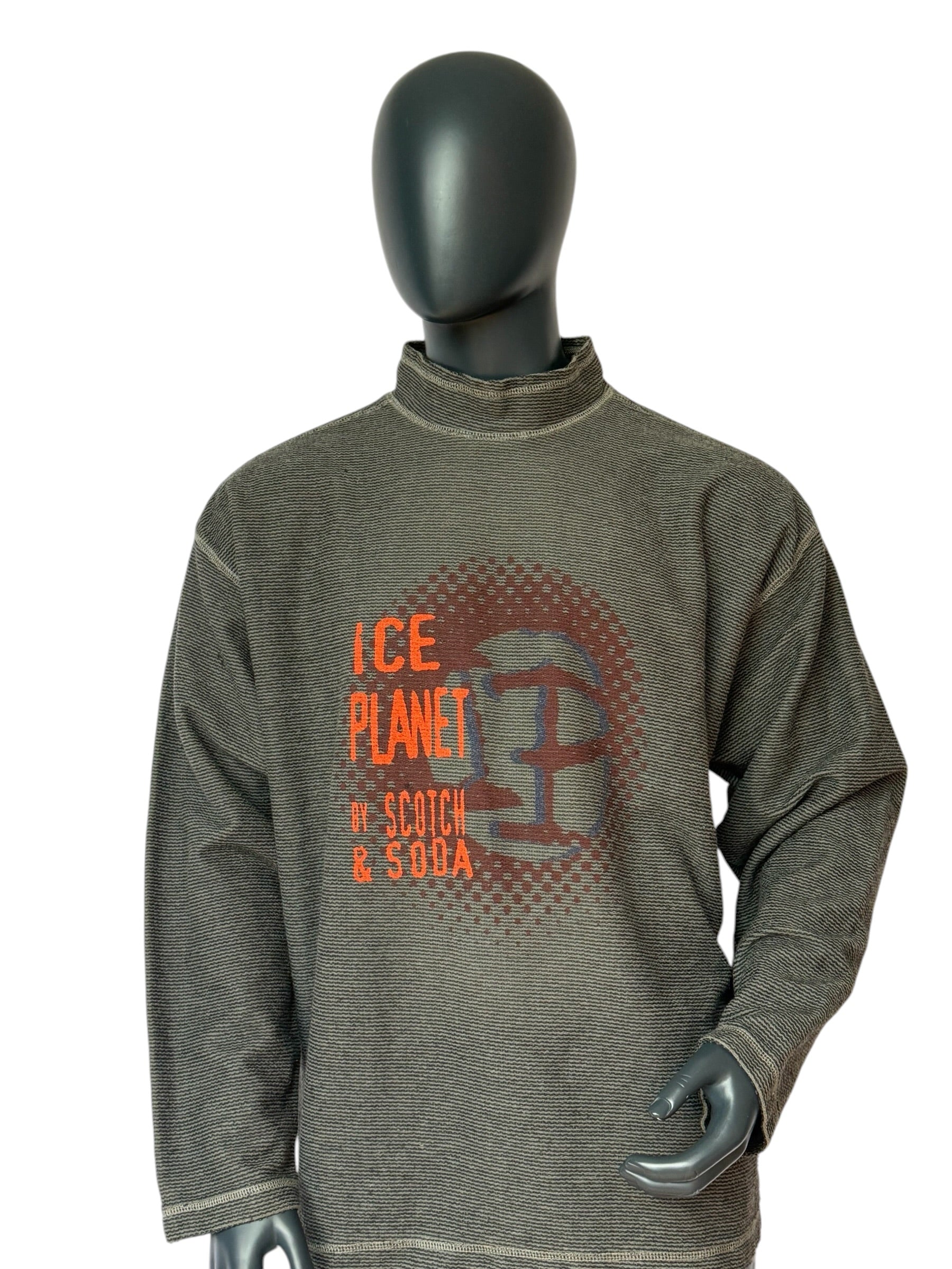 Vintage ICE PLANET by Scotch & Soda Sweater, Mock Neck, 90s, Grün, Oversized
